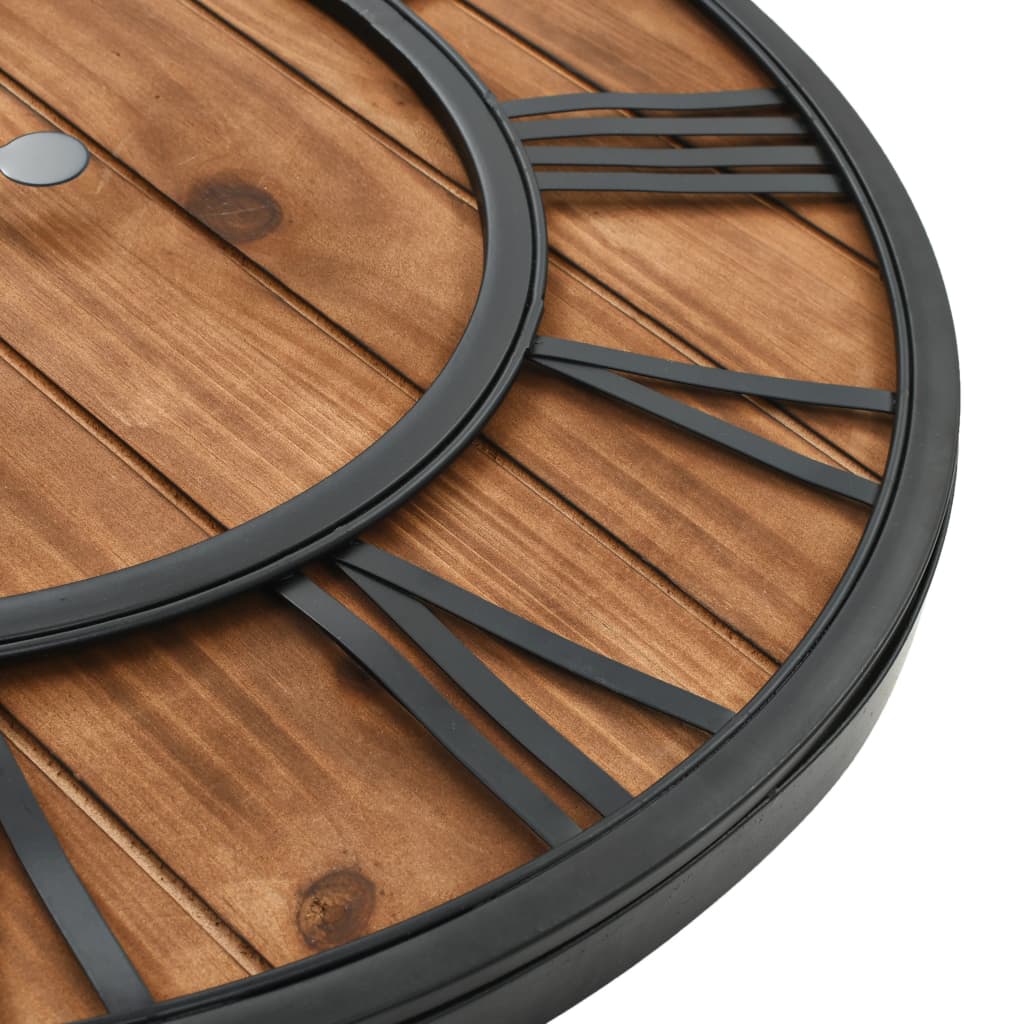 Vægur i vintagestil med kvarts-urværk træ og metal 60 cm xxl - number 5.