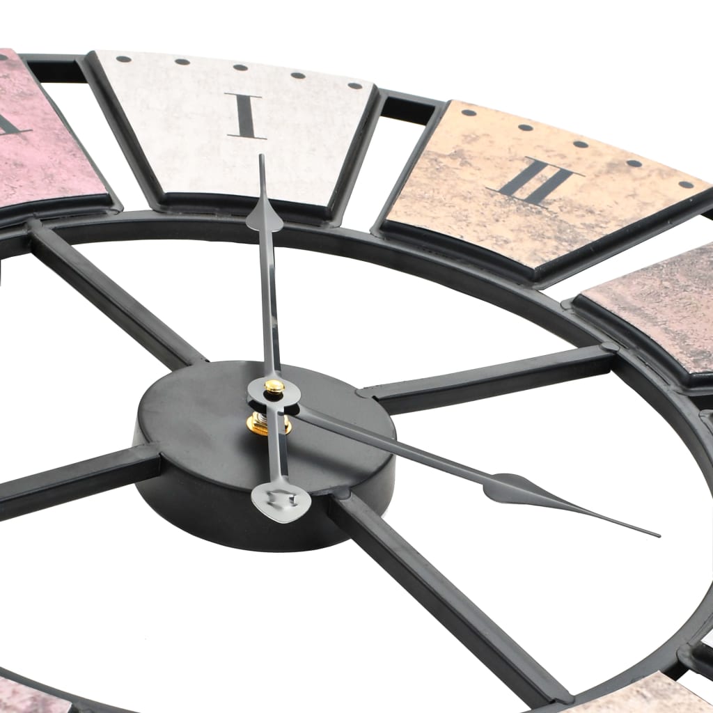 Vægur i vintagestil med kvarts-urværk metal 60 cm xxl - number 4.