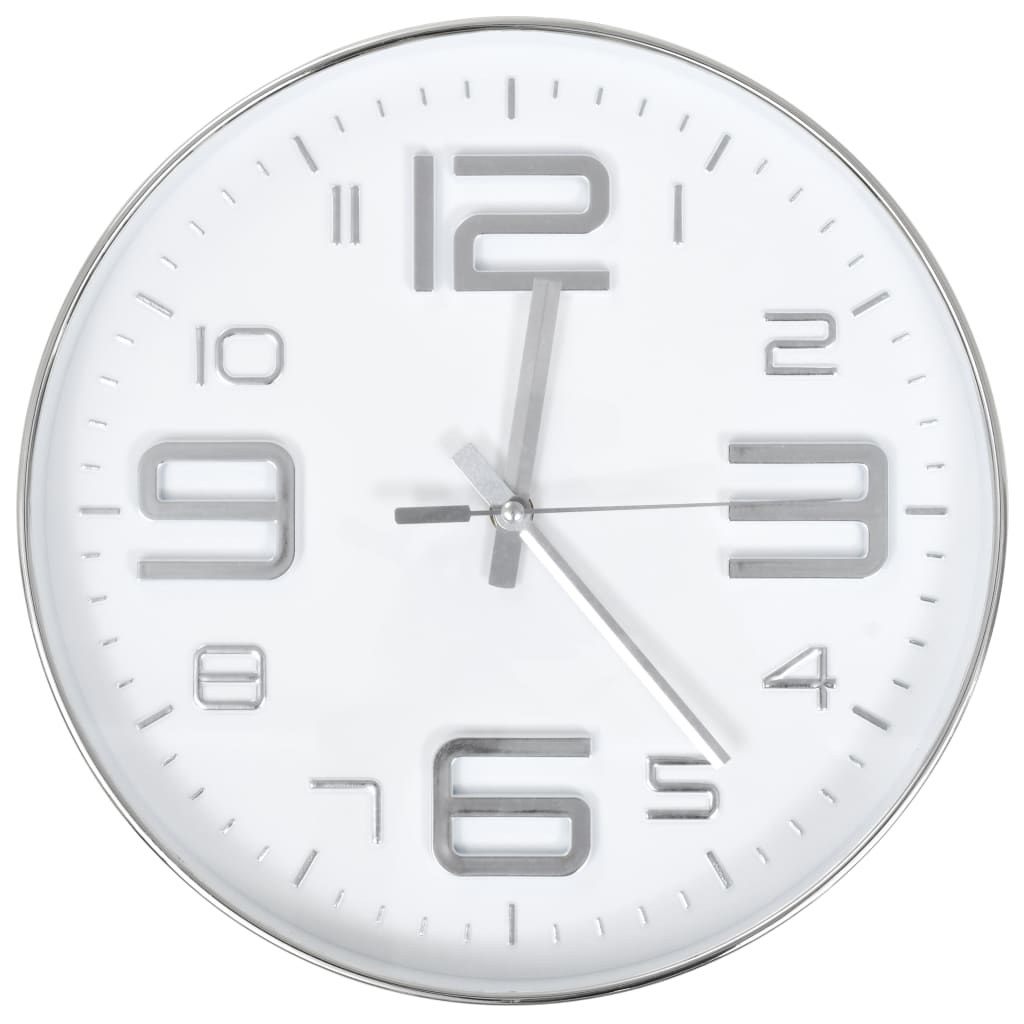 Wall clock 30 cm silver-colored - silver - number 2.