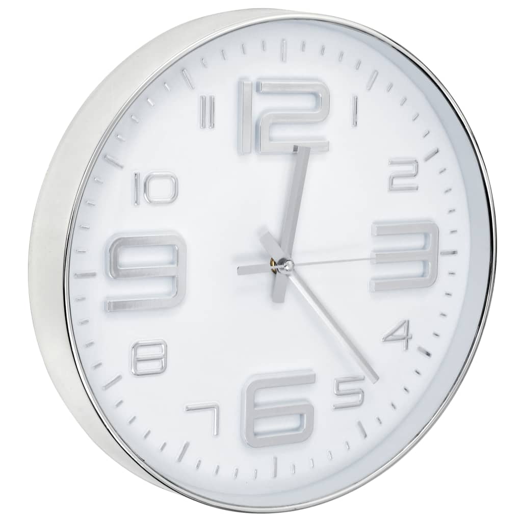 Wall clock 30 cm silver-colored - silver - number 3.