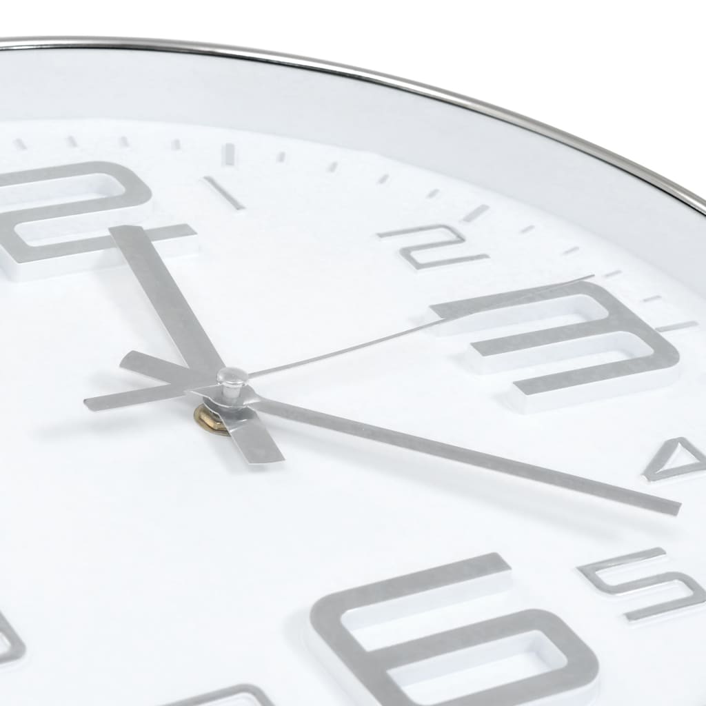 Wall clock 30 cm silver-colored - silver - number 4.