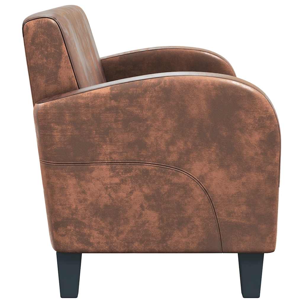 2-personers sofa kunstigt ruskind brun - number 3.