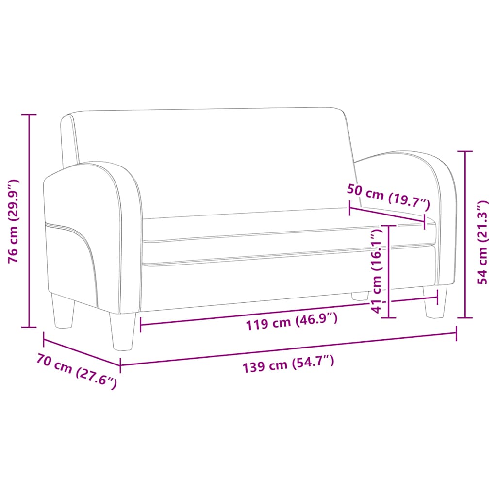 2-personers sofa kunstigt ruskind brun - number 8.