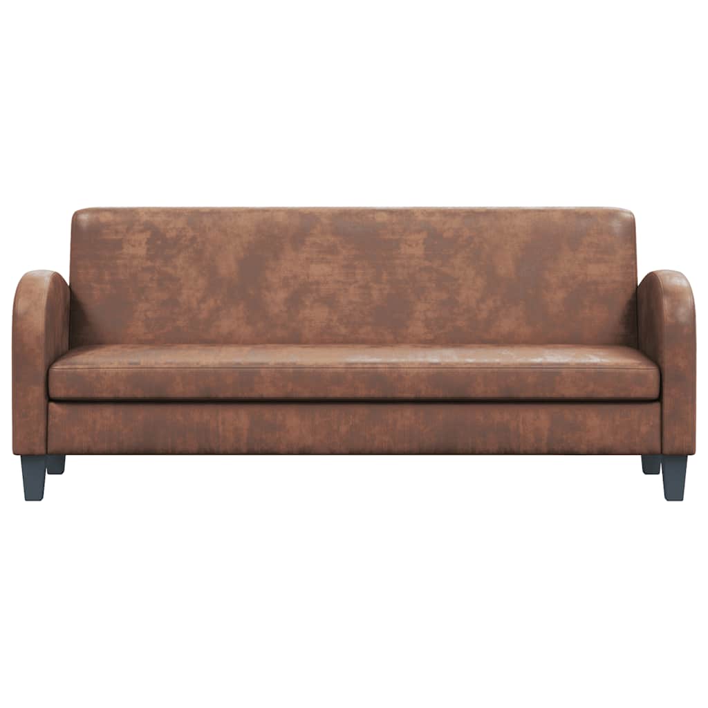 Sofa 3-osobowa imitacja zamszu brąz - number 2.