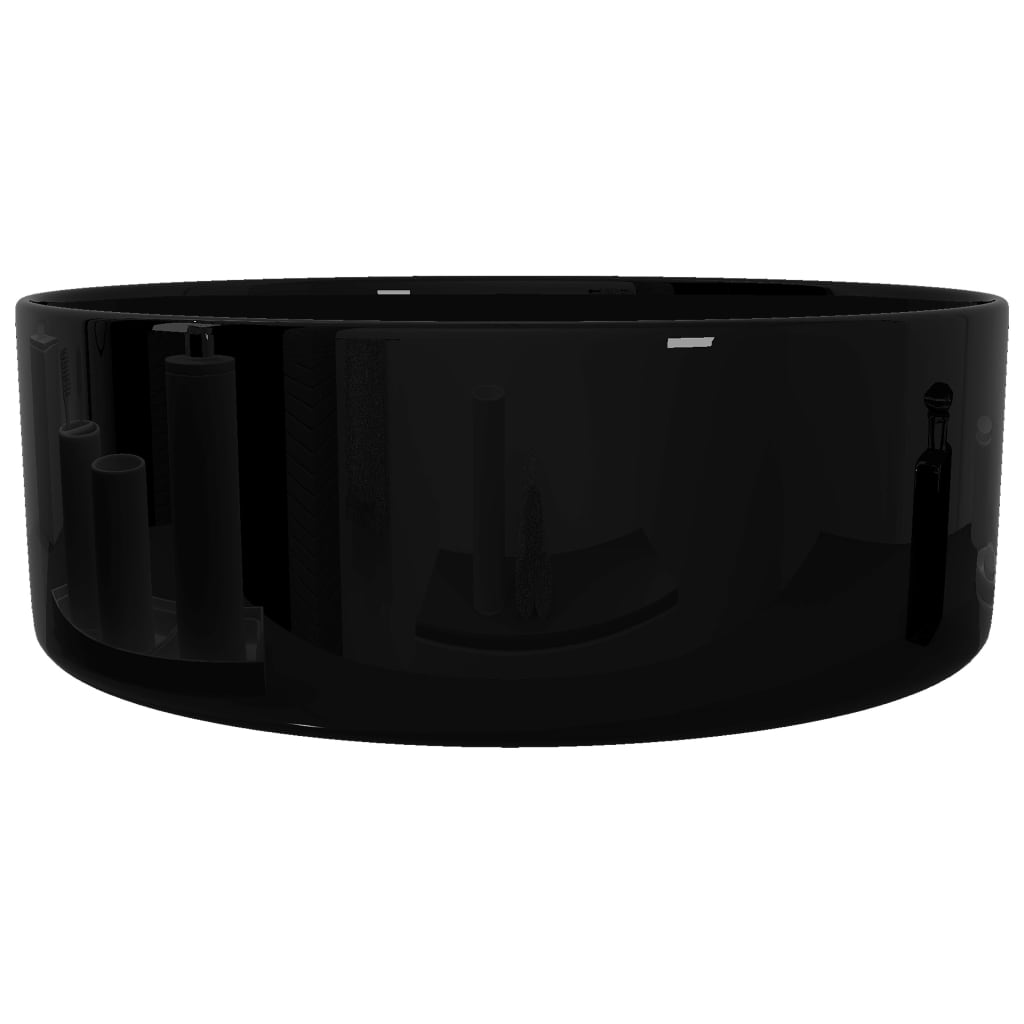 Handfat keramik rund 40 x 15 cm - svart - number 5.