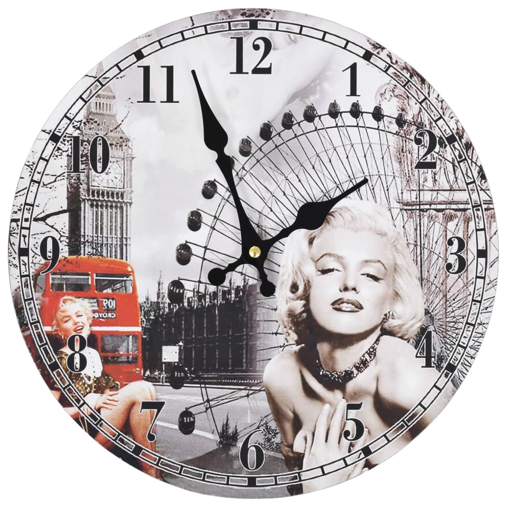 Wall clock 30 cm vintage style - number 2.