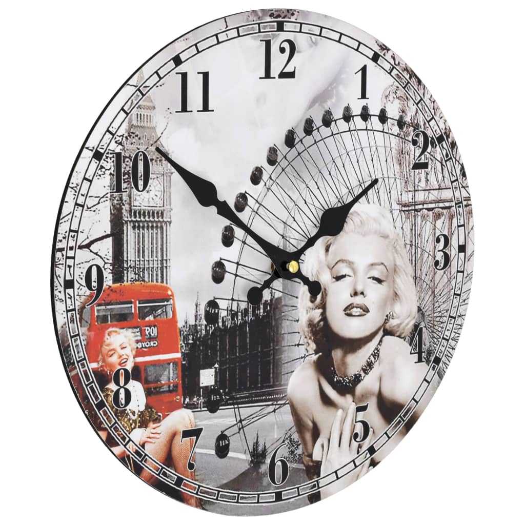 Wall clock 30 cm vintage style - number 3.