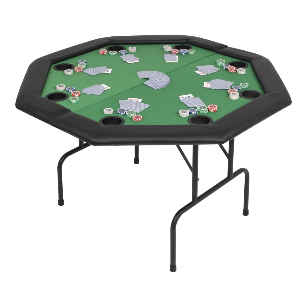 Foldbart pokerbord til 8 spillere sammenklappeligt ottekantet grøn - number 1.