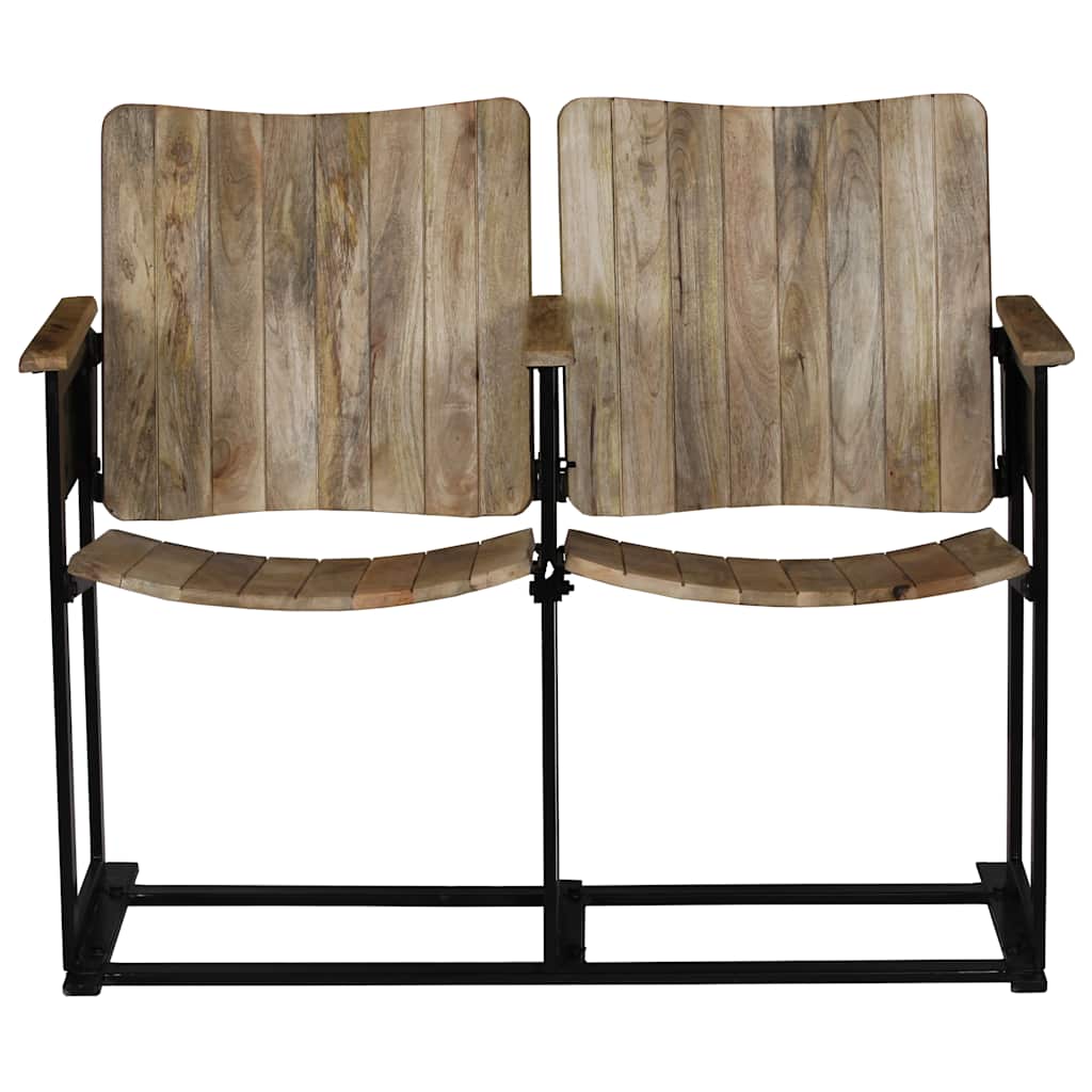 2-personers bænk massivt mangotræ og stål - number 2.