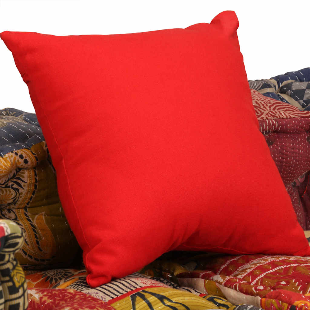 2-personers modulpuf stof patchwork - number 8.