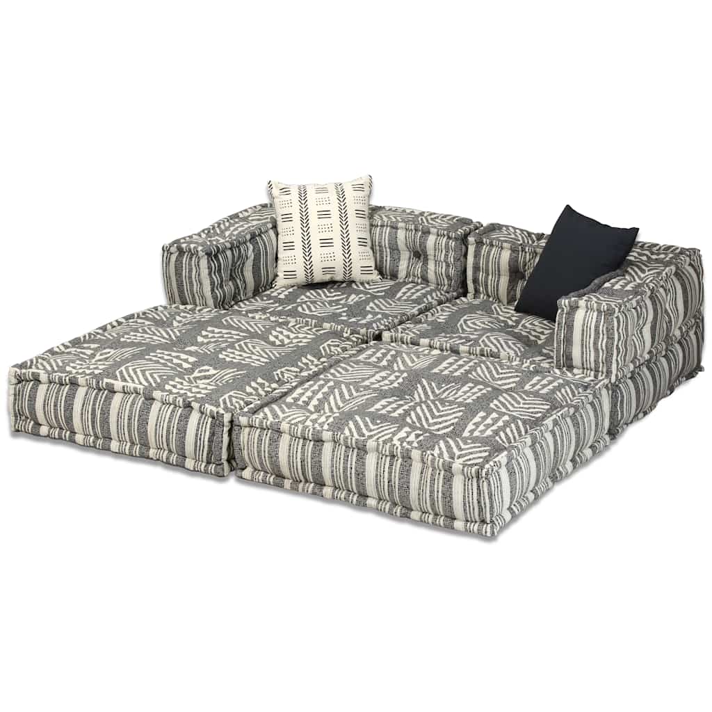 2-personers modulpuf stof grå striber - number 2.