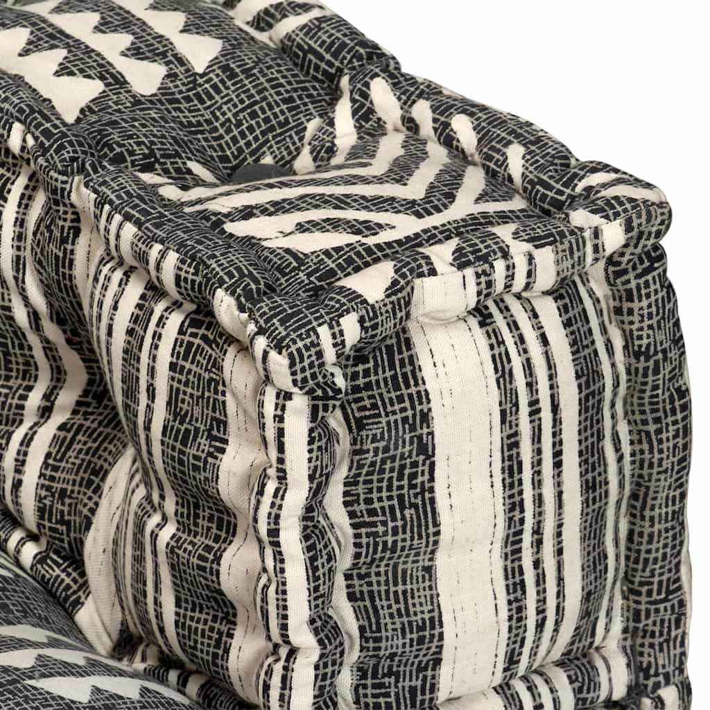 2-personers modulpuf stof grå striber - number 12.