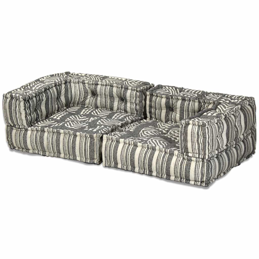 2-personers modulpuf stof grå striber - number 3.