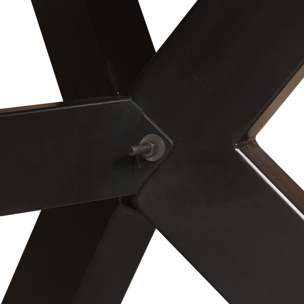 Spisebord i massivt mangotræ og stål krydsstel 180 cm - number 5.