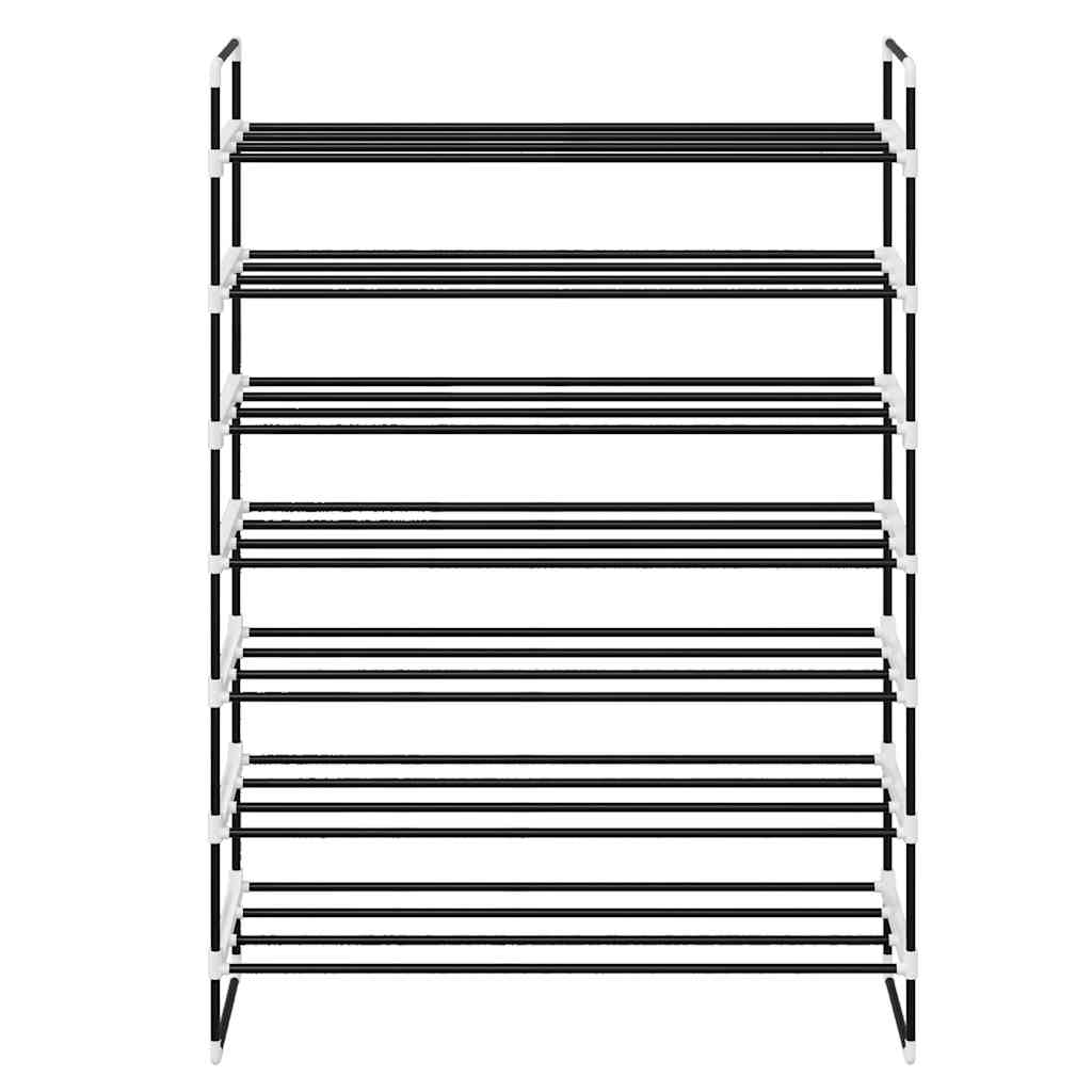 Stalak za cipele sa 7 polica metal i plastika crni - number 2.