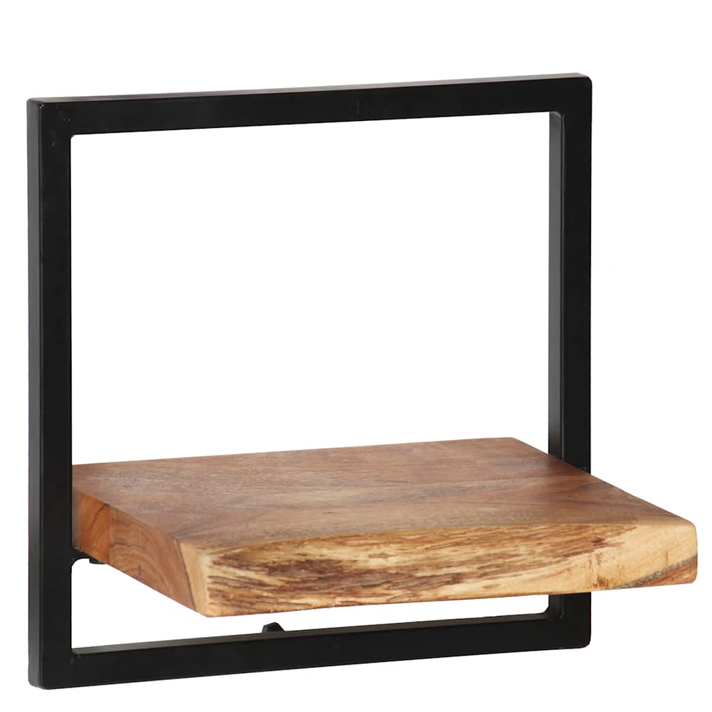 Væghyldesæt 5 dele massivt akacietræ og stål - number 4.