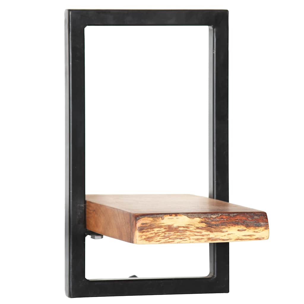 Væghyldesæt 5 dele massivt akacietræ og stål - number 7.