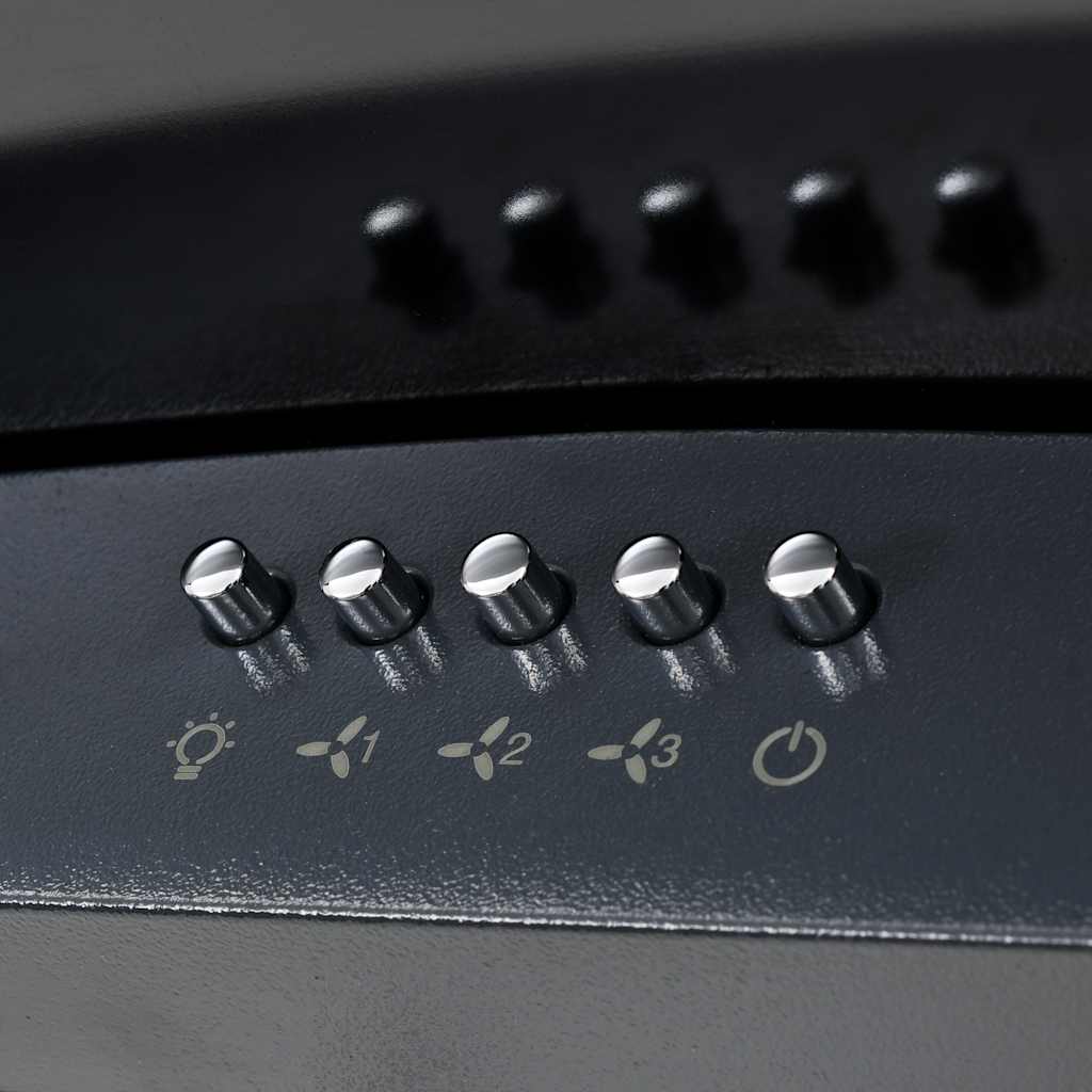 Vægmonteret emhætte rustfrit stål 756 m³/t. 60 cm sort - number 7.