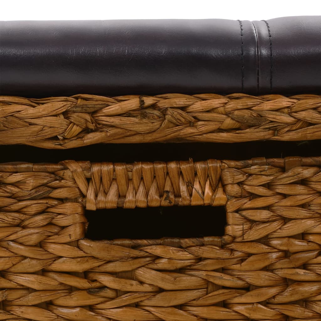 Ławka z 2 koszami trawy morskiej 71 x 40 x 42 cm brązowa - number 6.