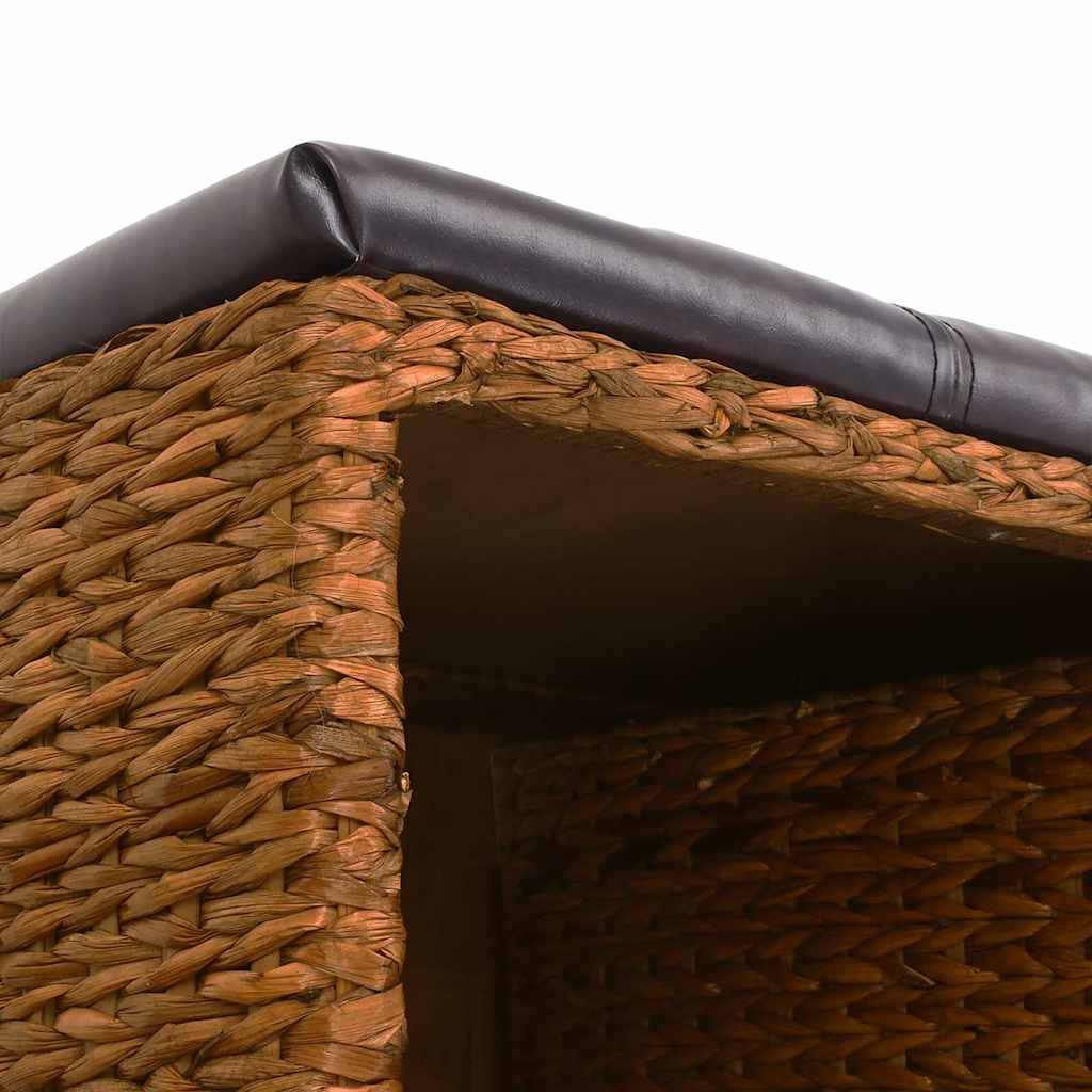 Ławka z 2 koszami trawy morskiej 71 x 40 x 42 cm brązowa - number 8.