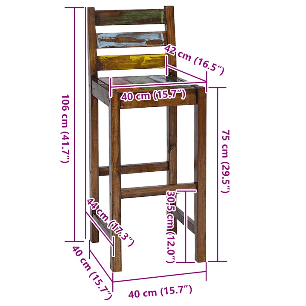 Barkrakker 2 stk. massivt resirkulert tre - number 8.