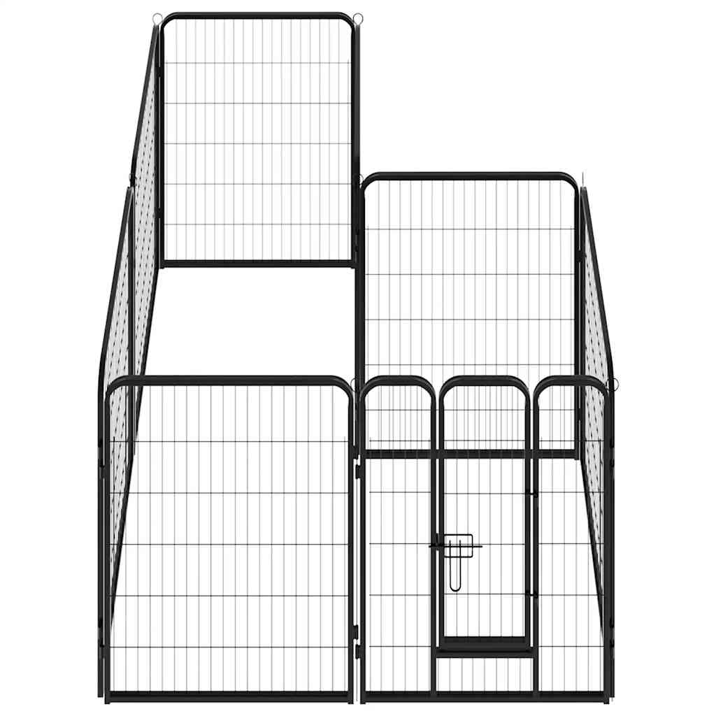 Enclos pour chien 8 panneaux acier 80 x 100 noir - 80 x 100 cm, 1, 8 panneaux - number 2.