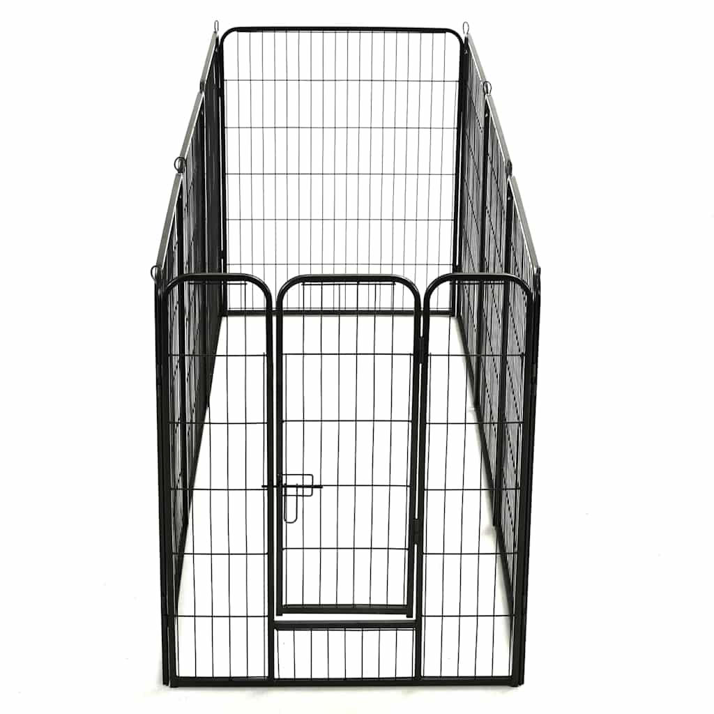 Enclos pour chien 8 panneaux acier 80 x 100 noir - 80 x 100 cm, 1, 8 panneaux - number 3.