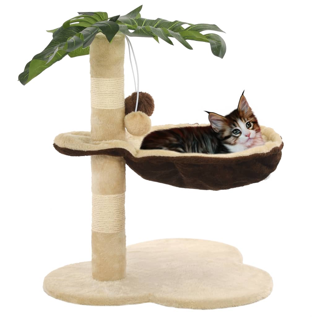 Arbre à chat avec griffoirs en sisal 50 cm beige et marron - number 1.