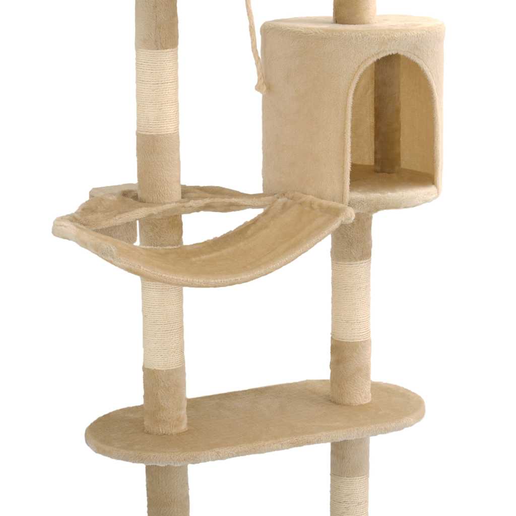 Arbre à chat avec griffoirs en sisal pour chat fixation murale 194 cm - beige - number 7.