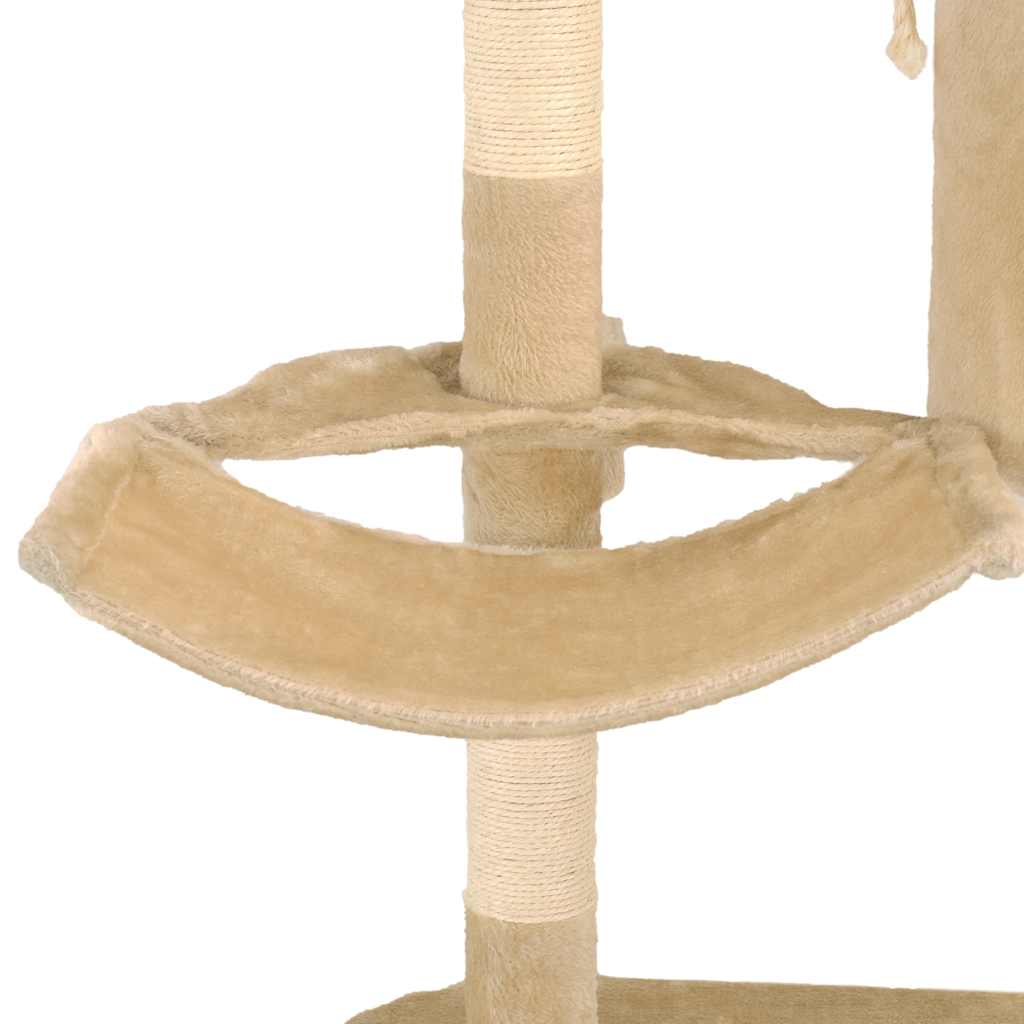 Arbre à chat avec griffoirs en sisal pour chat fixation murale 194 cm - beige - number 8.