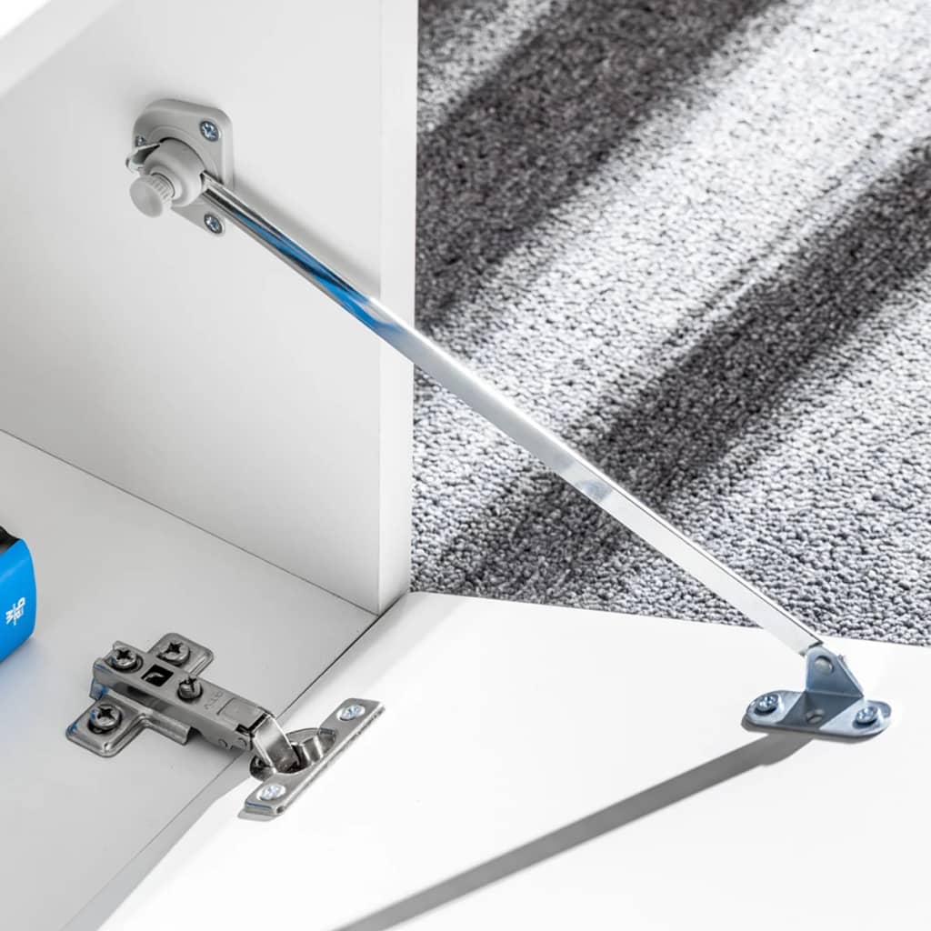 Skabssæt 5 dele med tv-skab og led-lys hvid højglans - number 6.