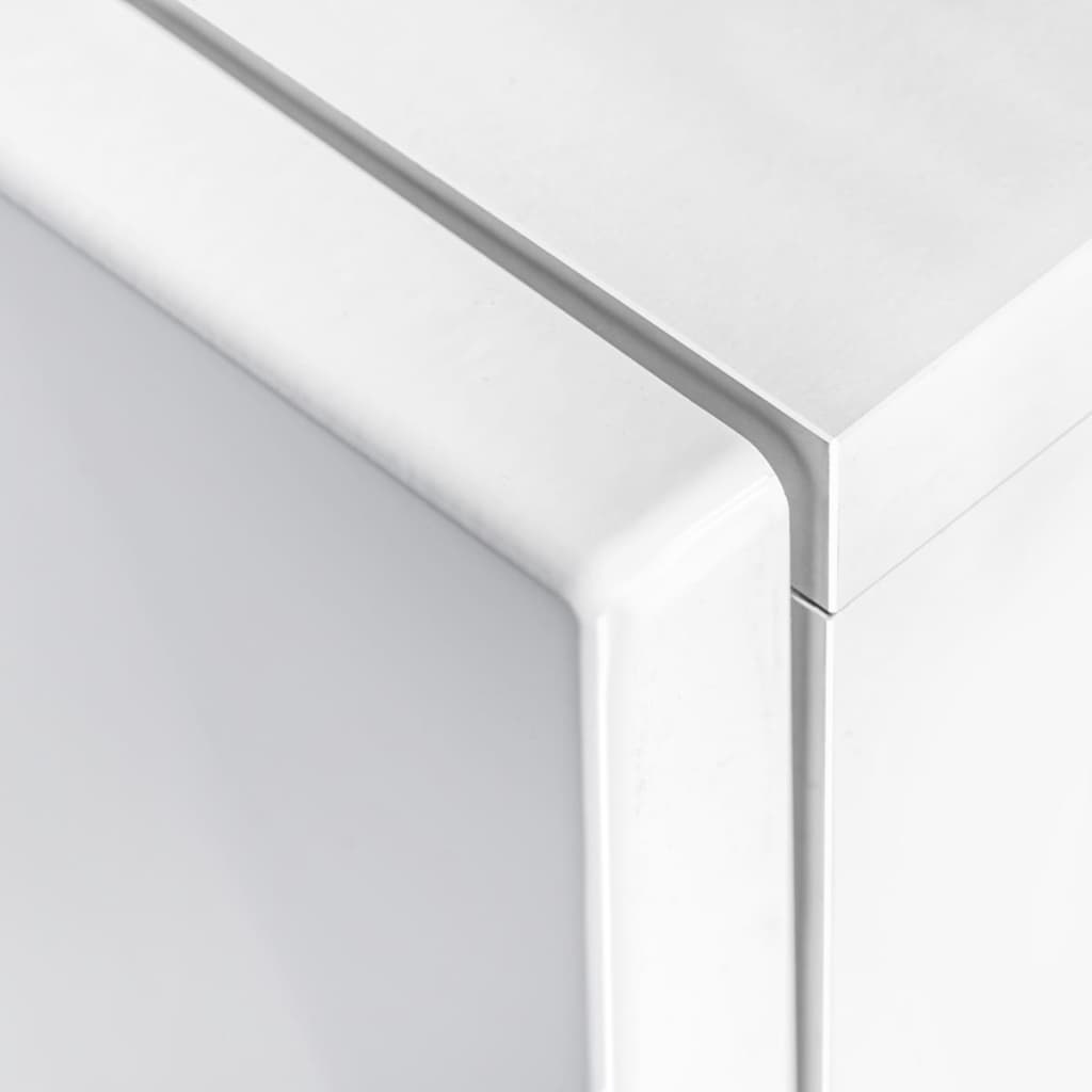 Skabssæt 5 dele med tv-skab og led-lys hvid højglans - number 8.