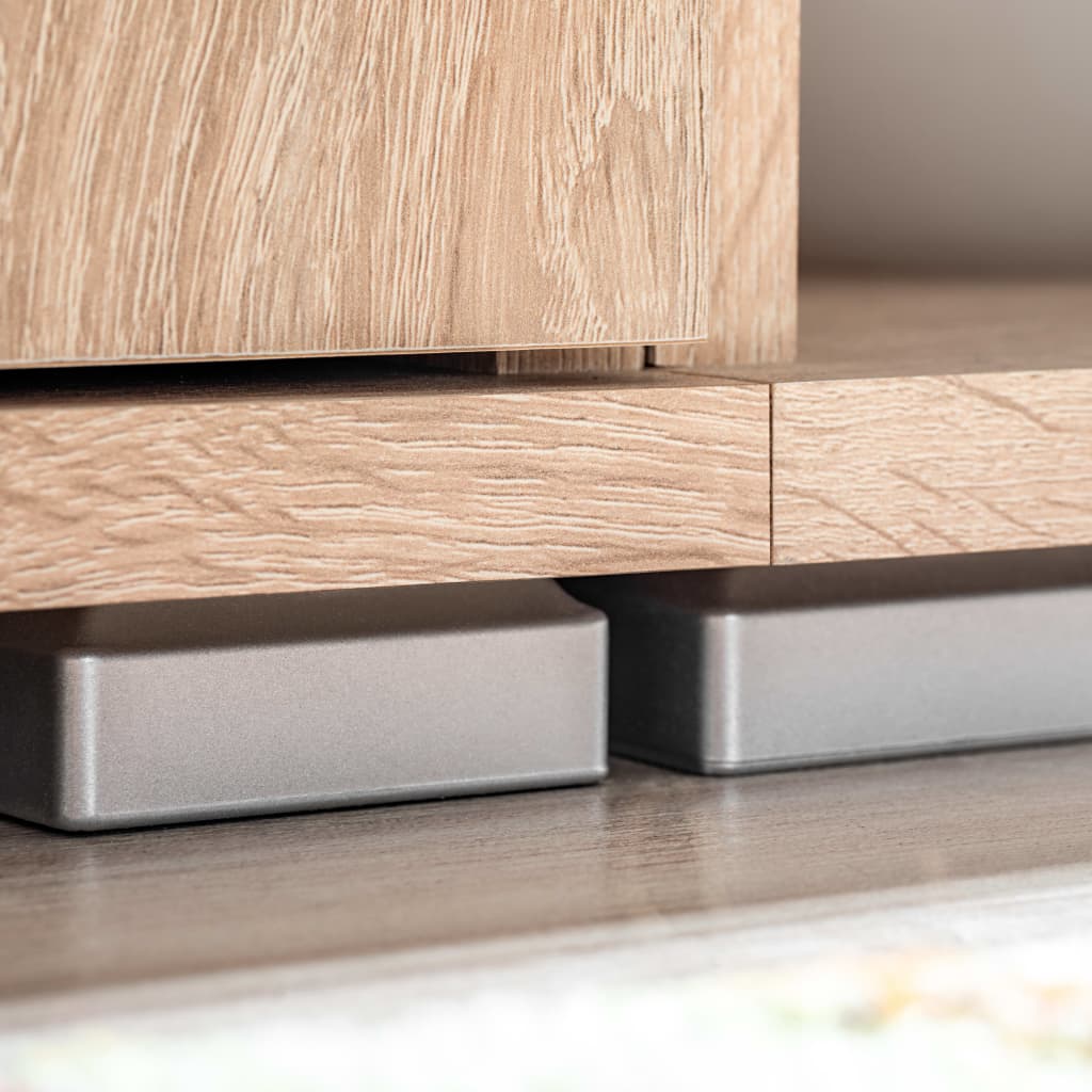 Skapsett med tv-skap og led-lys sonoma eik - number 11.