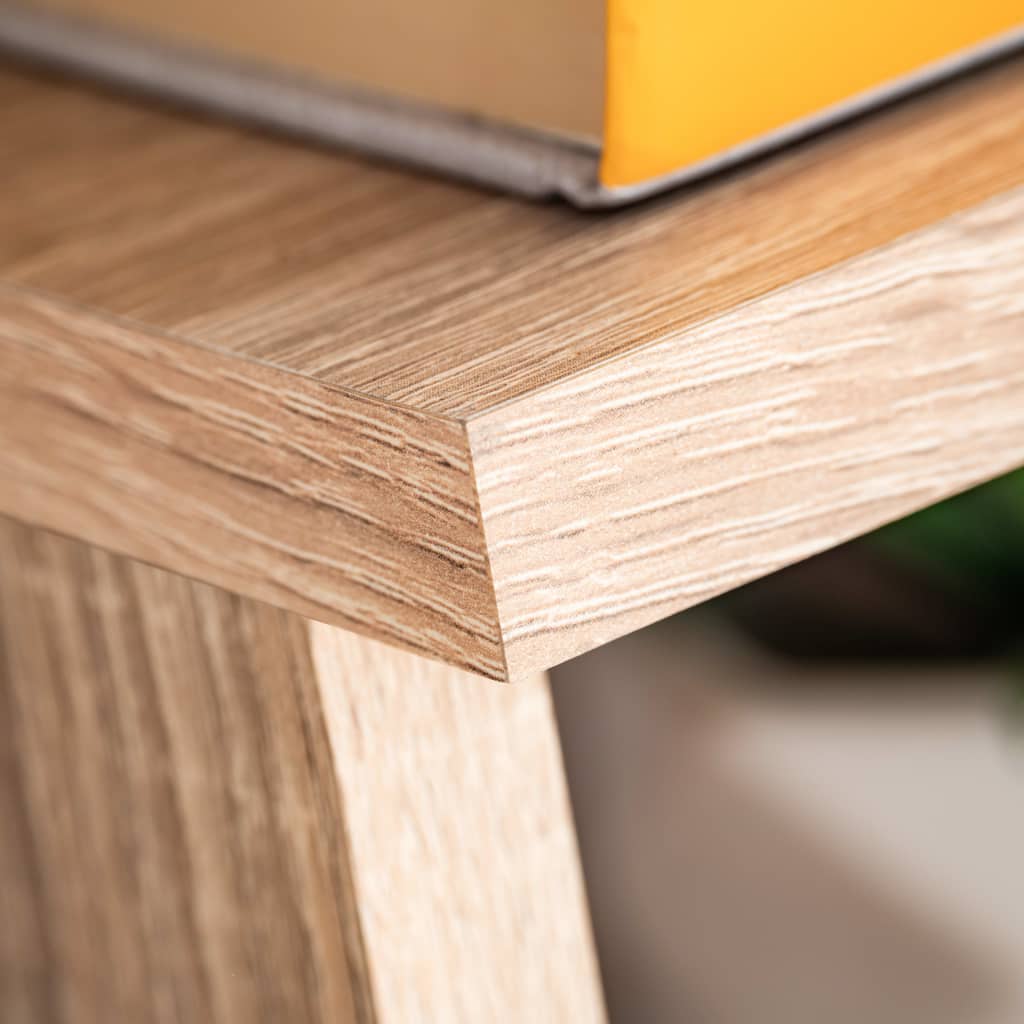 Skapsett med tv-skap og led-lys sonoma eik - number 10.