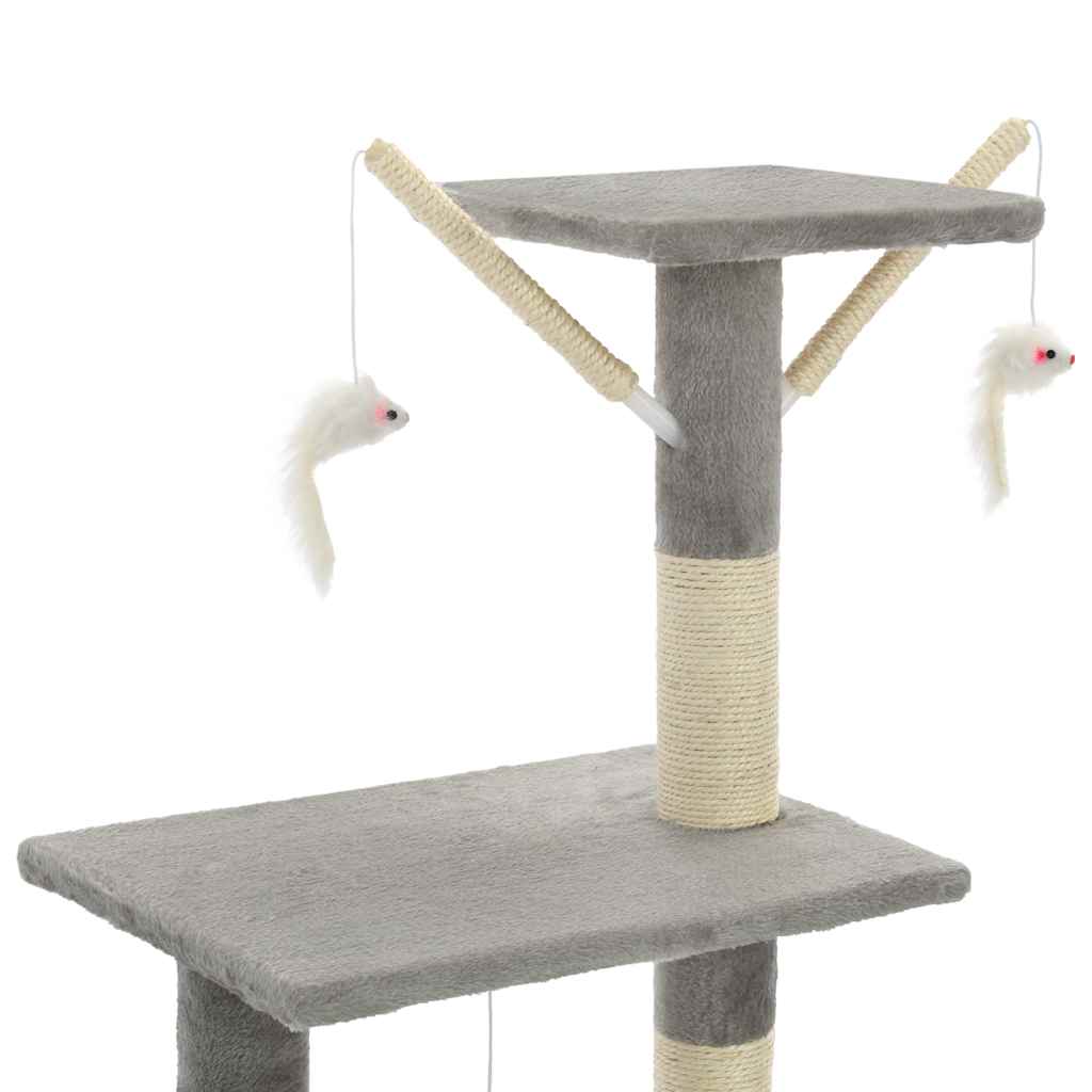 Arbre à chat avec griffoirs en sisal 138 cm - gris - number 6.