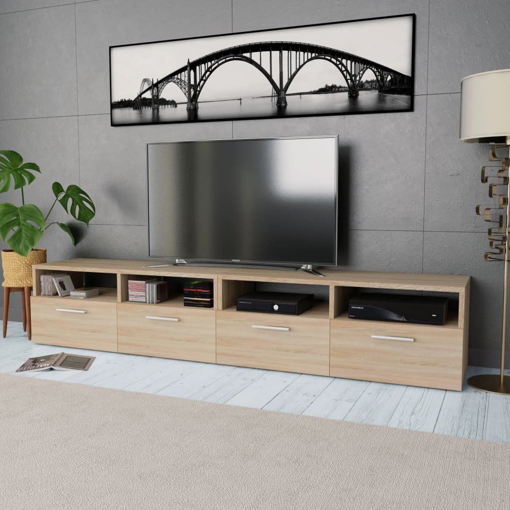 Tv tables pcs. 95x35x36 cm engineered wood oak color - oak color, 2 - number 1.