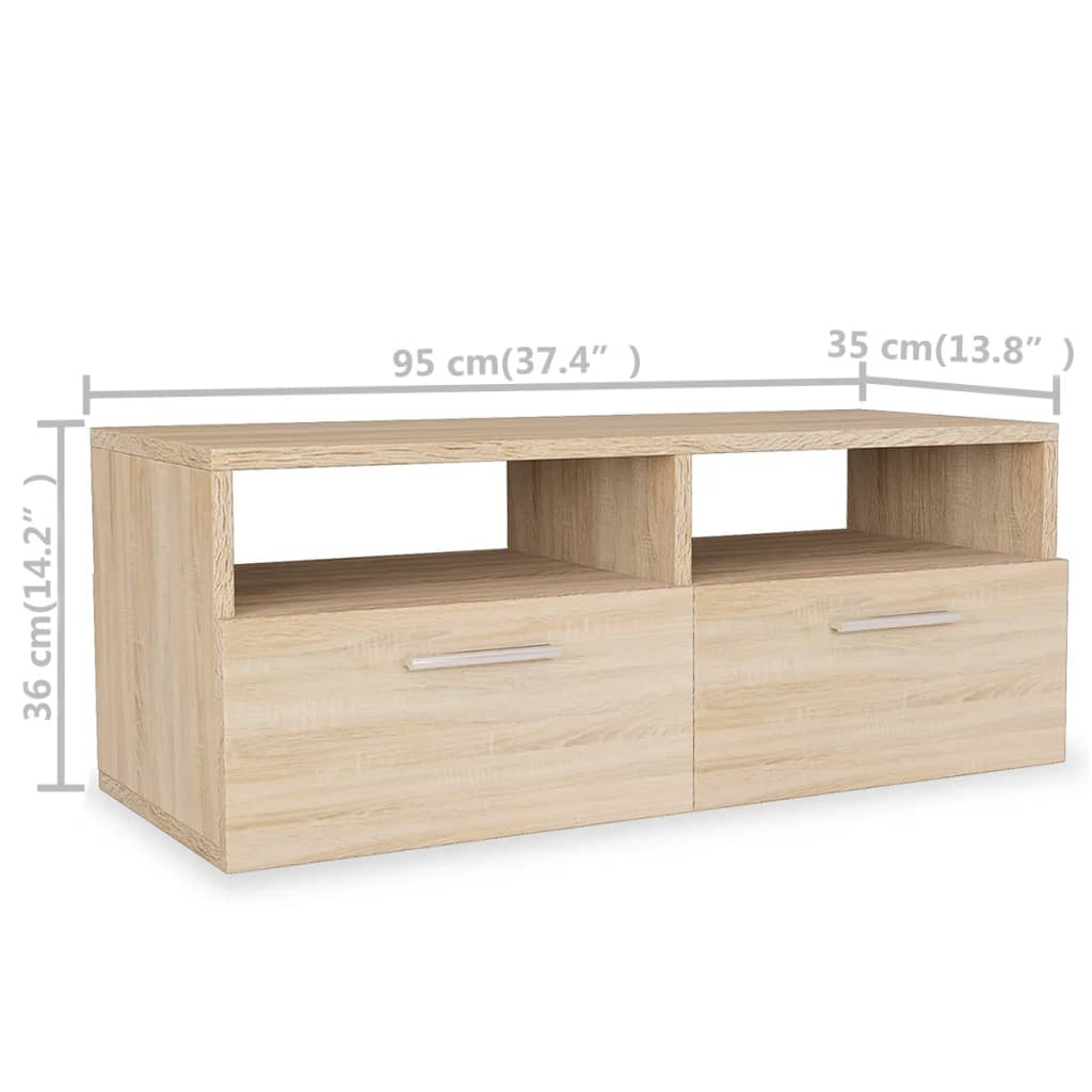 Tv tables pcs. 95x35x36 cm engineered wood oak color - oak color, 2 - number 6.