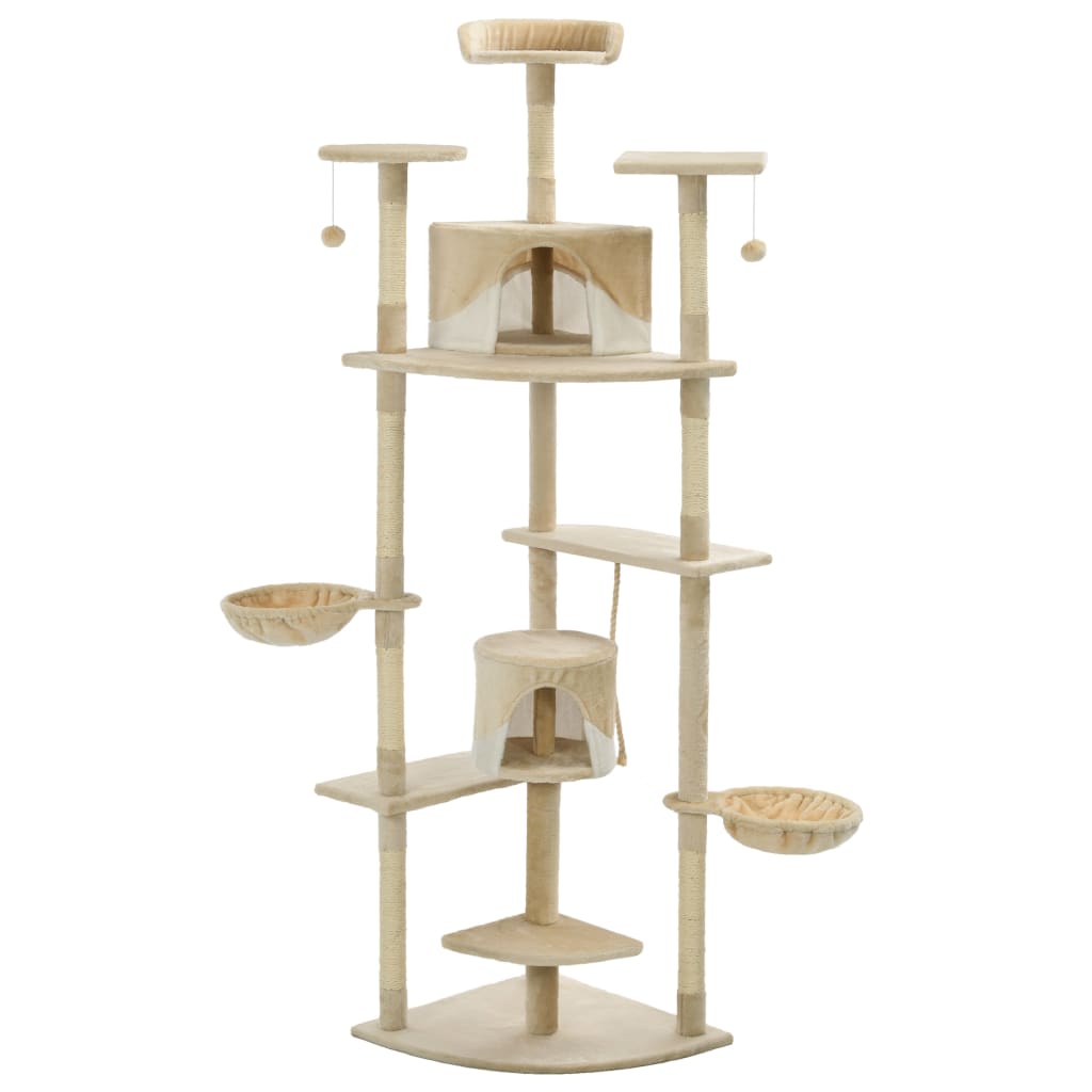 Arbre à chat avec griffoirs en sisal 203 cm beige et blanc - number 2.