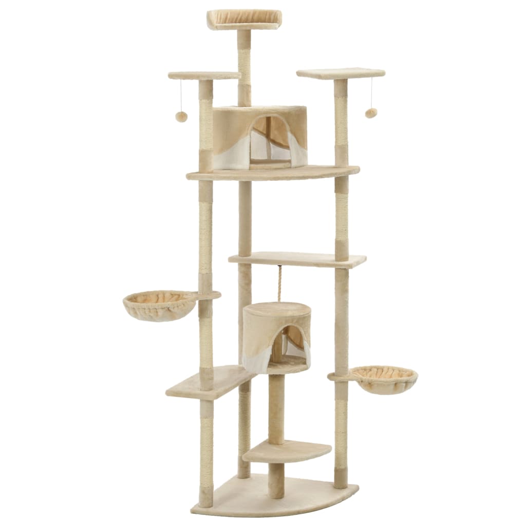 Arbre à chat avec griffoirs en sisal 203 cm beige et blanc - number 3.