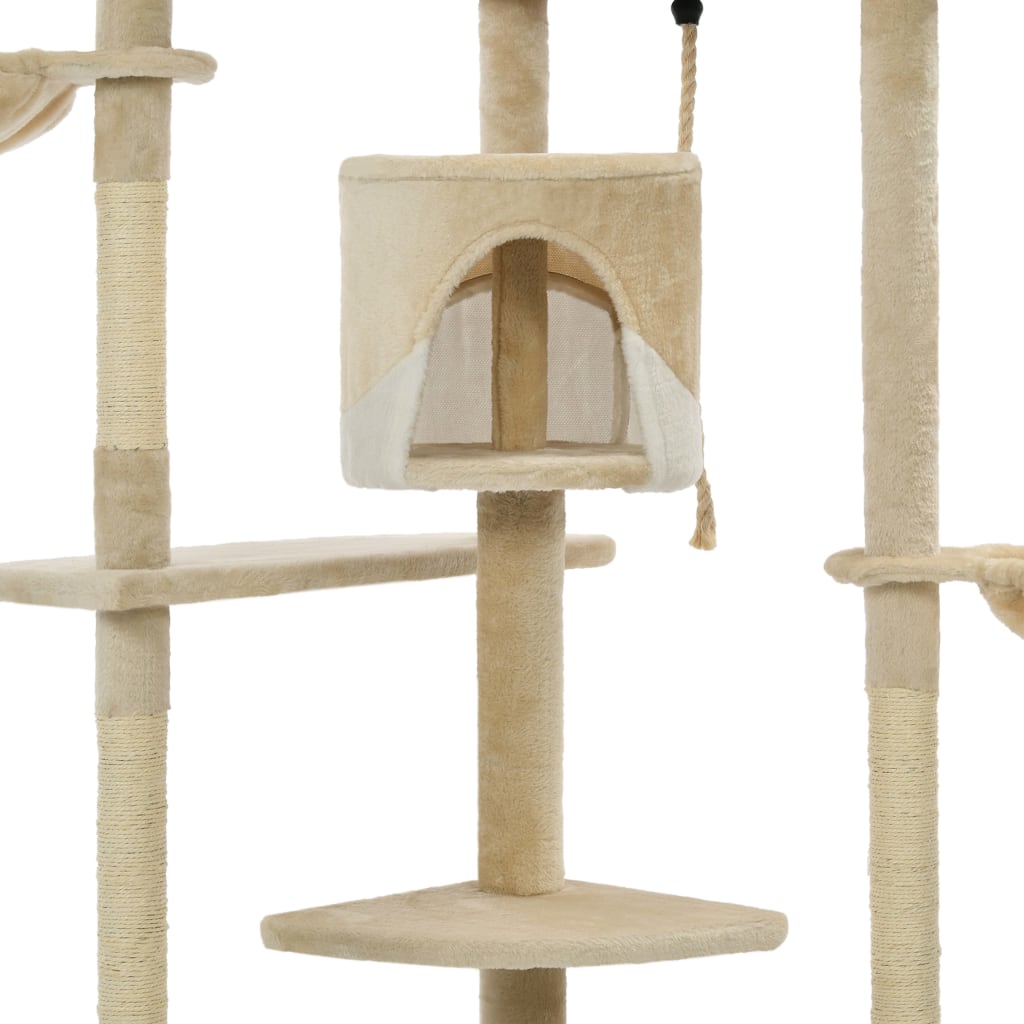 Arbre à chat avec griffoirs en sisal 203 cm beige et blanc - number 5.
