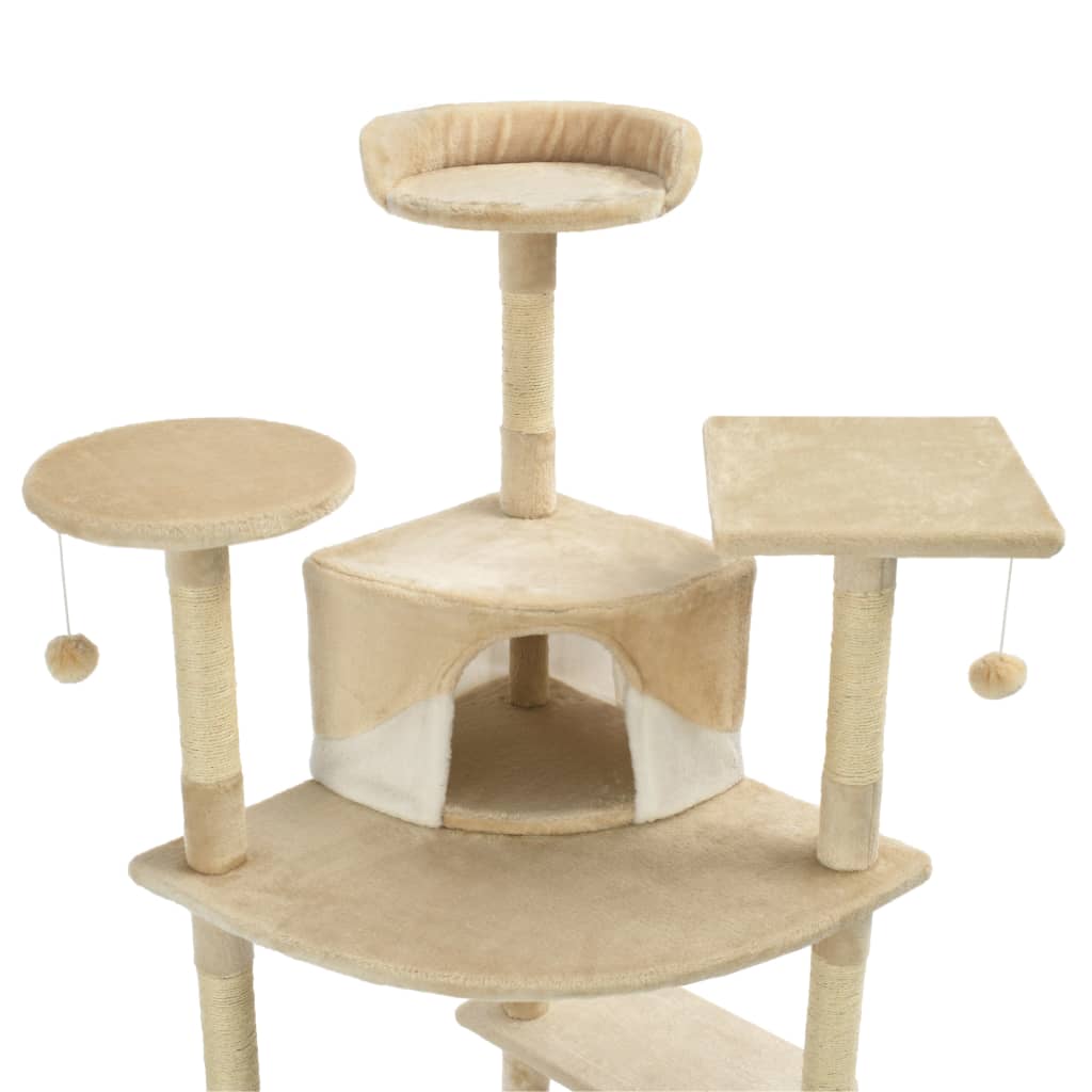 Arbre à chat avec griffoirs en sisal 203 cm beige et blanc - number 4.