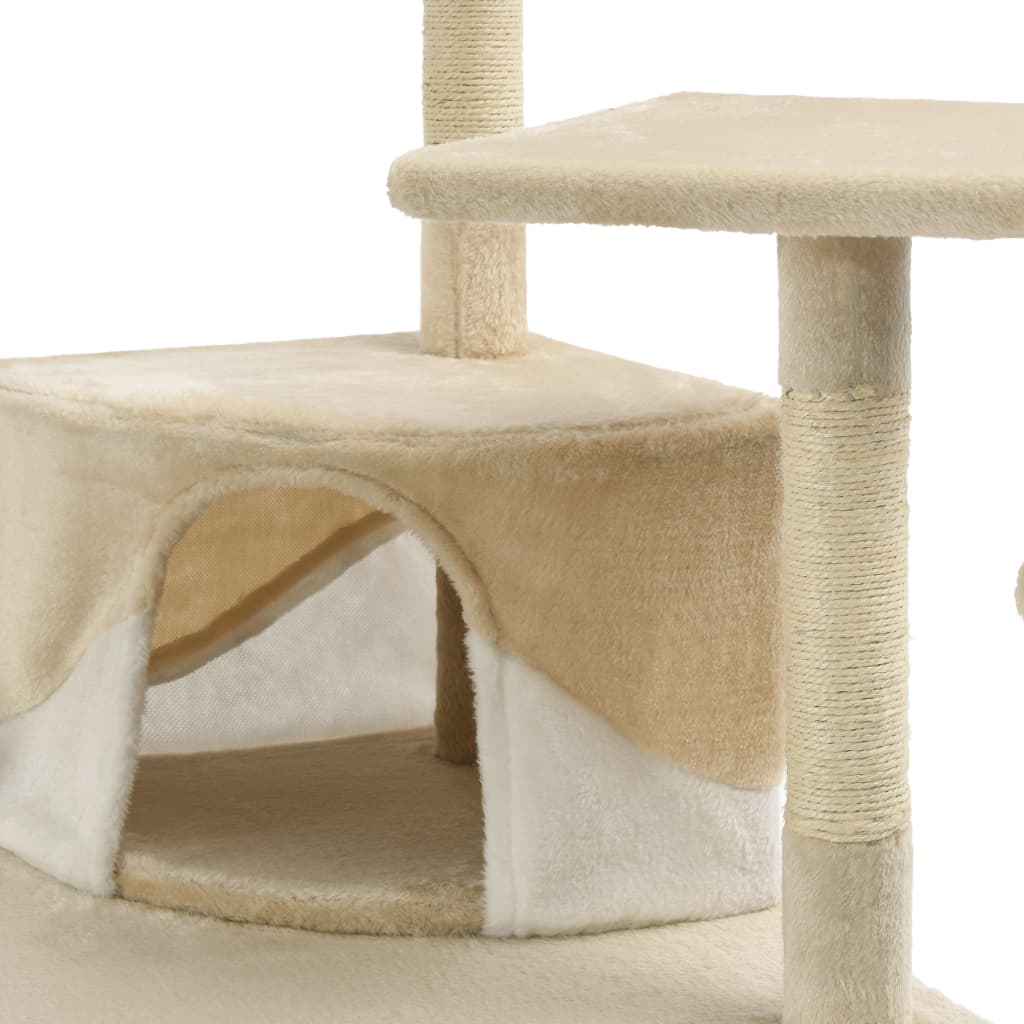 Arbre à chat avec griffoirs en sisal 203 cm beige et blanc - number 6.