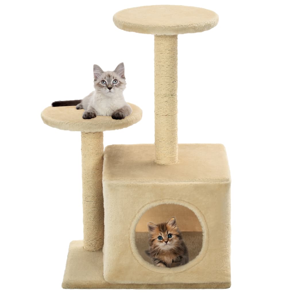 Arbre à chat avec griffoirs en sisal 60 cm beige - number 1.