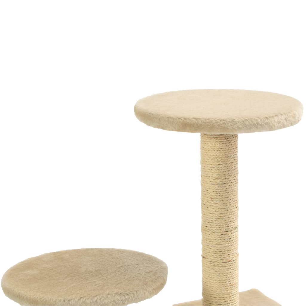 Arbre à chat avec griffoirs en sisal 60 cm beige - number 6.