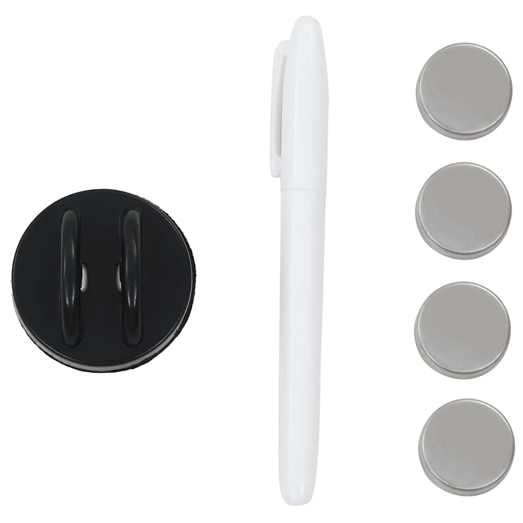 Pizarra magnética de cristal para pared, color negro, 80 x 60 cm, con accesorios - number 4.