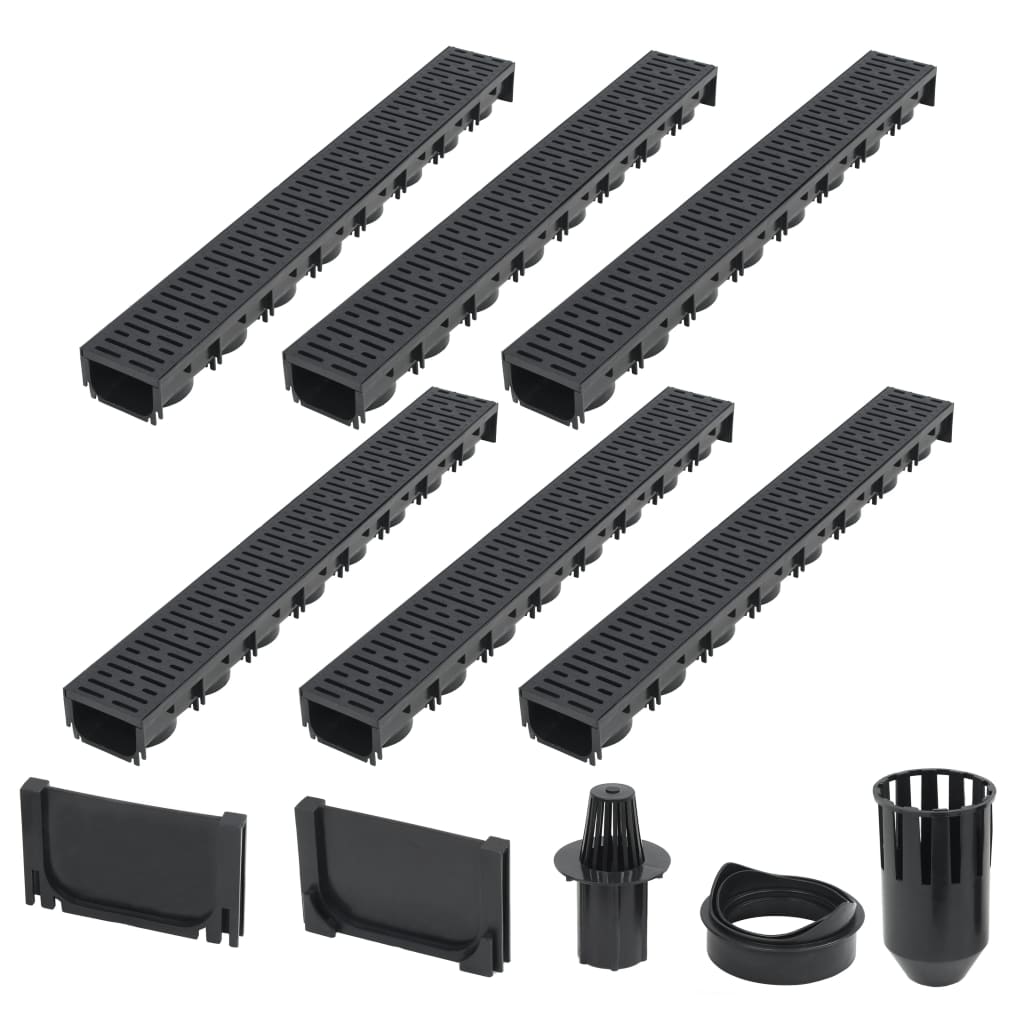 Afvandingskanaler 6 stk. plastik 6 m - number 1.