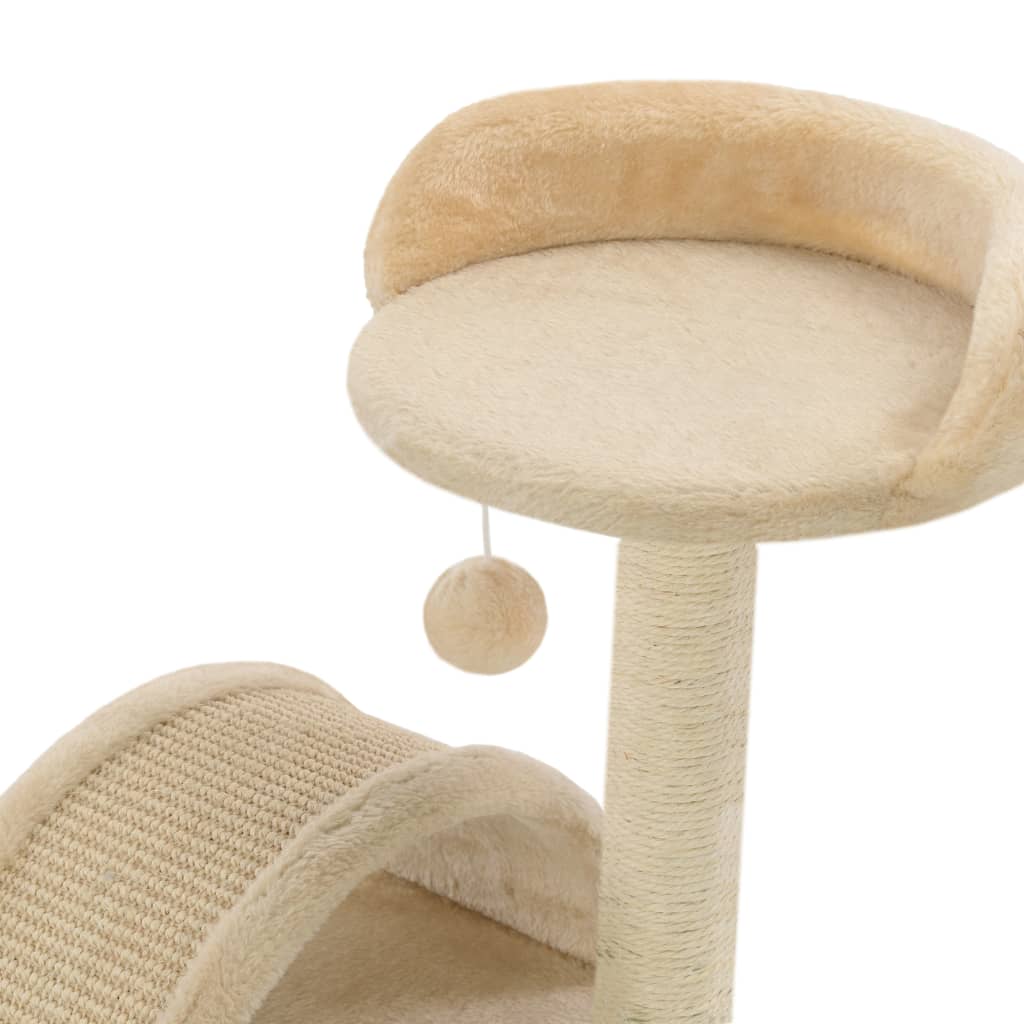 Arbre rayé pour chats avec des poteaux de ferraille de sisal et brun - beige et brun, 40 cm - number 5.