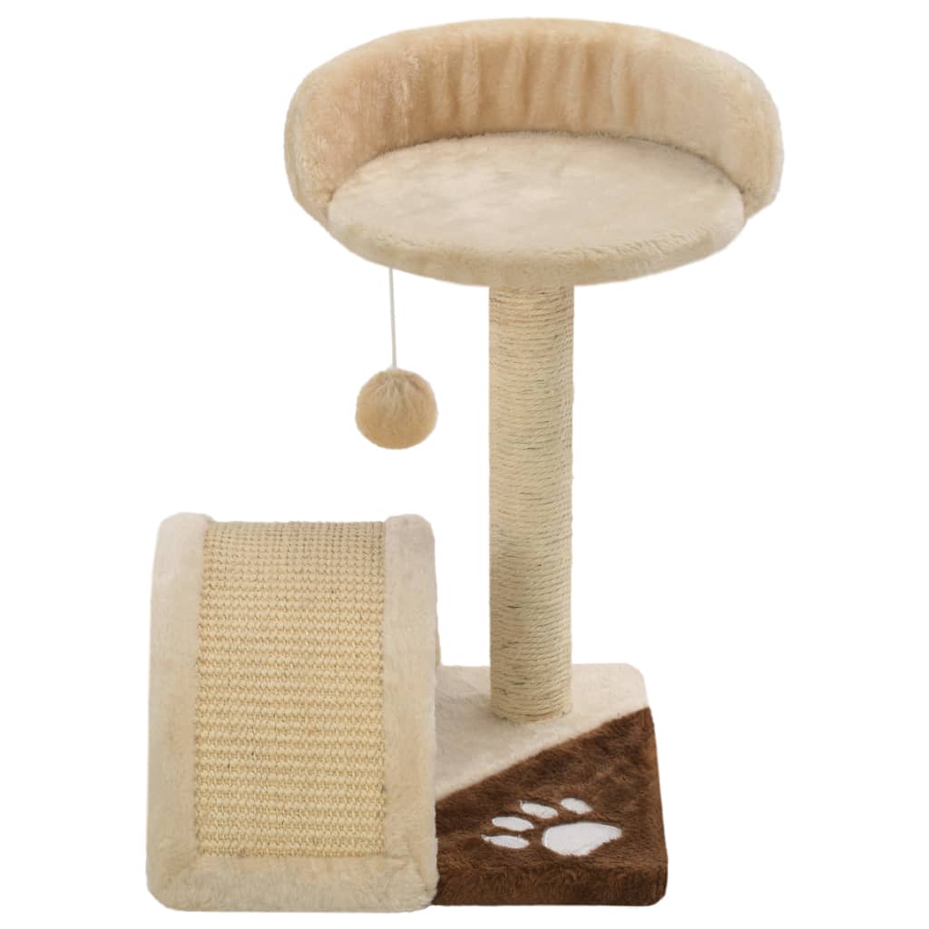 Arbre rayé pour chats avec des poteaux de ferraille de sisal et brun - beige et brun, 40 cm - number 4.