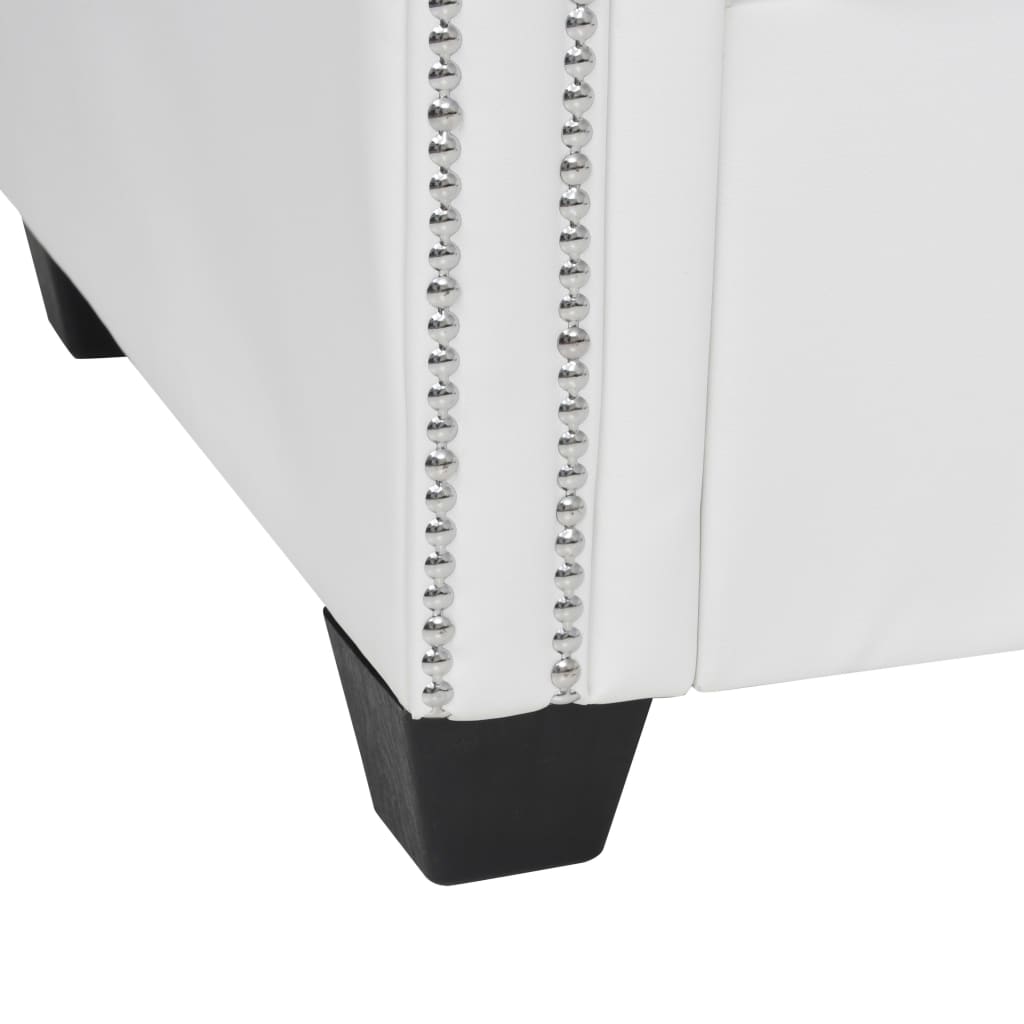 Chesterfield kauč l-oblika umjetna koža - bijela - number 6.