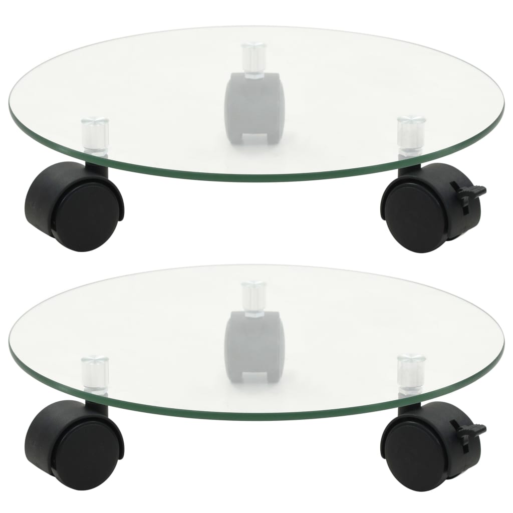 Plant carts 2 pcs. tempered glass 28 cm round - number 1.